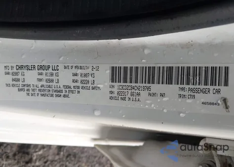 2012 Dodge Avenger Sxt from USA, damaged, VIN 1C3CDZCB4CN219705